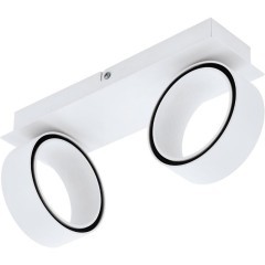 Eglo Albariza 39585 Настенно-потолочный LED-светильник, спот в стиле минимализм, 2x5 Вт, 3000К, CRI80, 2x650 лм, белый алюминий, поворотные плафоны, габариты 310 x 145 x 80 мм