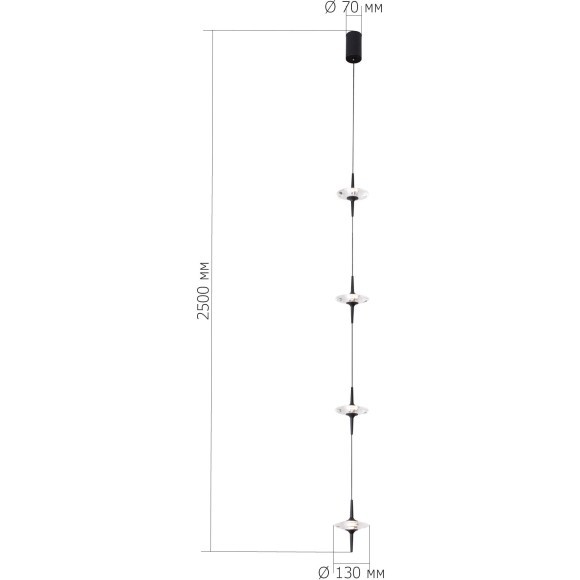 SL6231.403.04 Светильник подвесной ST-Luce Черный/Прозрачный LED 4*5W 4000K ZENITH