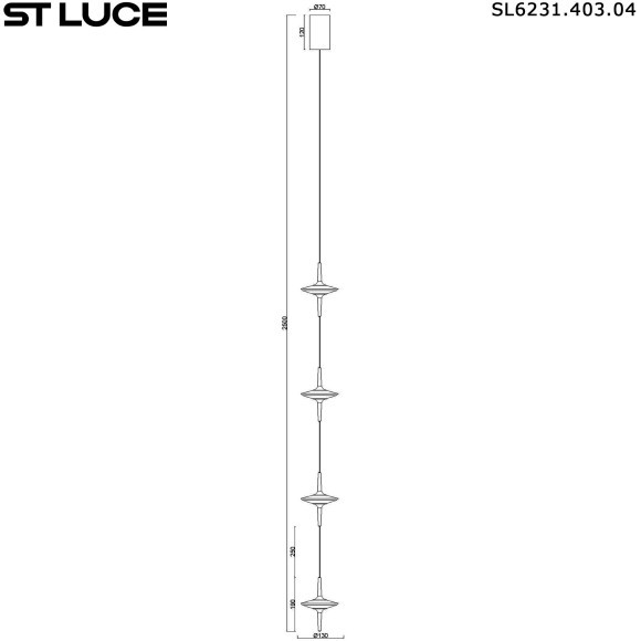 SL6231.403.04 Светильник подвесной ST-Luce Черный/Прозрачный LED 4*5W 4000K ZENITH