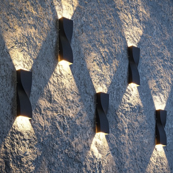 Уличный настенный светильник Maytoni O040WL-L11B3K TWIST IP65 светодиодный LED 11W