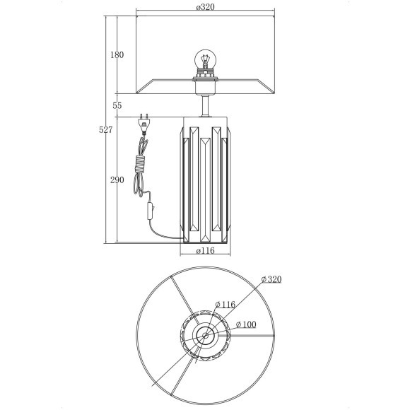 Декоративная настольная лампа Maytoni MOD304TL-01CH Muse под лампу 1xE27 60W