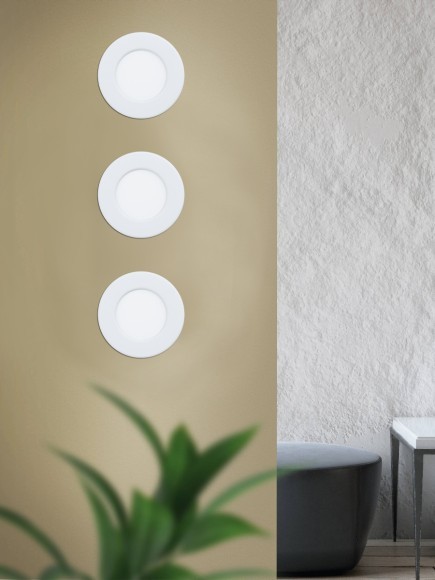 99202 Светодиодный встраиваемый светильник FUEVA 5, 2,7W (LED), ?86, ET26, IP44, 300lm, 3000K, сталь, бел