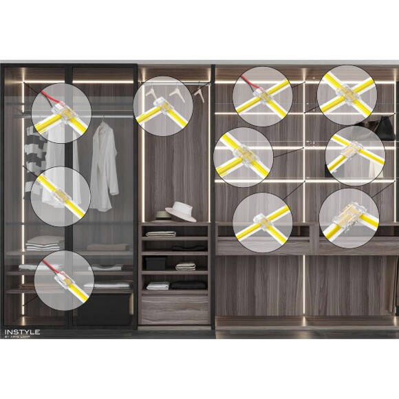 Arte Lamp A40-08-1CCT Универсальный прозрачный коннектор 9в1 для любой одноцветной светодиодной ленты шириной 8мм, ввод питания или I/Г/Т/X соединение