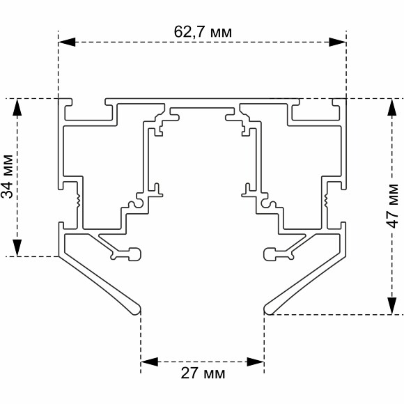 Встраиваемый магнитный трек Crystal Lux CLT 0.134 01 L2000 BL 1407/028