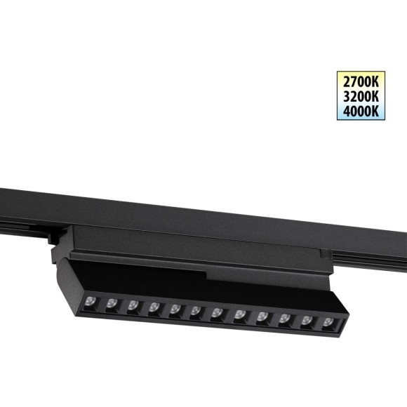 359736 PORT NT25 240 черный Светильник однофазный двухжильный трековый с переключ. цв. температуры IP20 LED 12W 180-265V 2700К/3200К/4000К EOS