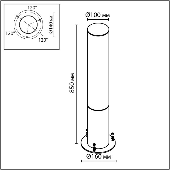 Уличный светильник IP65 LED 22W 2500Лм 3000K 281° 220-240V CORTENA 7180/22GL