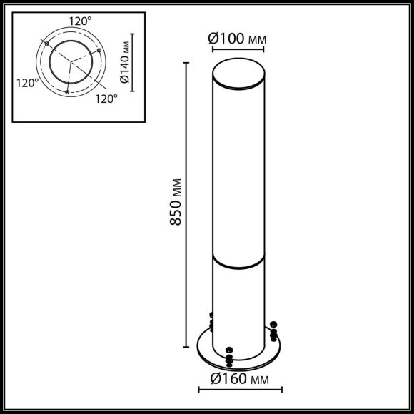 Уличный светильник IP65 LED 22W 2500Лм 3000K 281° 220-240V CORTENA 7180/22GL