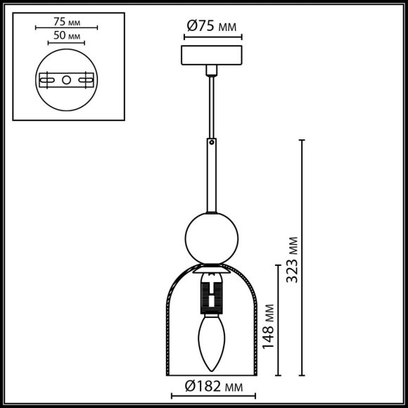 Подвесной светильник IP20 E14 40W 220-240V LOLLA 4359/1B Подвесной светильник IP20 E14 40W 220-240V LOLLA 4359/1B