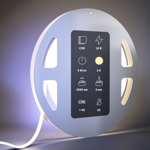 Светодиодная лента Ultra 24В COB 8Вт/м 3000К 5м IP 20 201071