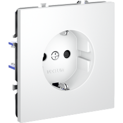 VLS040202 Розетка встраиваемая с заземлением и защитными шторками максимальный ток 16 Ампер (3500 Ватт) белого матового цвета VOLTUM S70 (белый матовый)