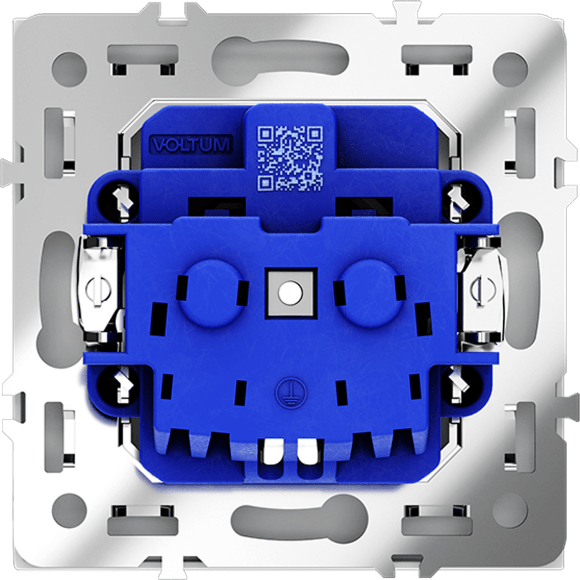 VLS040202 Розетка встраиваемая с заземлением и защитными шторками максимальный ток 16 Ампер (3500 Ватт) белого матового цвета VOLTUM S70 (белый матовый)