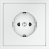 VLS040202 Розетка встраиваемая с заземлением и защитными шторками максимальный ток 16 Ампер (3500 Ватт) белого матового цвета VOLTUM S70 (белый матовый)