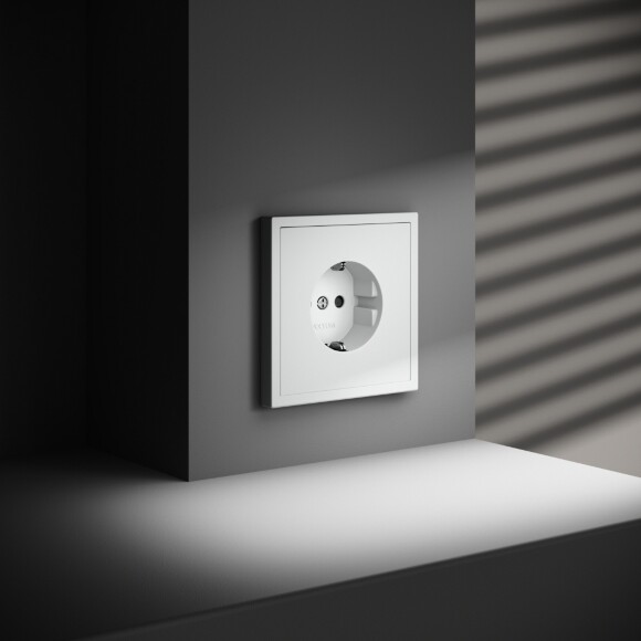 VLS040202 Розетка встраиваемая с заземлением и защитными шторками максимальный ток 16 Ампер (3500 Ватт) белого матового цвета VOLTUM S70 (белый матовый)