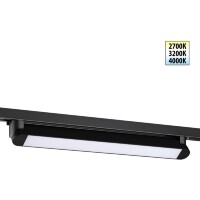 Novotech ITER 359796 Черный линейный поворотный однофазный трехжильный трековый светильник 46см, с CCT переключением цветовой температуры LED 24Вт 2032Лм 110° CRI90 2700-3200-4000К IP20 220V