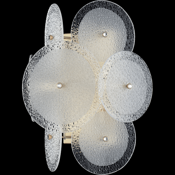 Crystal Lux DANDELION AP2 GOLD 4060/402 Бра настенное дизайнерское золото белое, лампы 2xE14 макс. 40Вт, декоративный светильник на стену, без выключателя