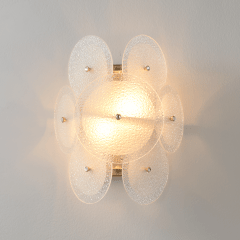 Crystal Lux DANDELION AP2 GOLD 4060/402 Бра настенное дизайнерское золото белое, лампы 2xE14 макс. 40Вт, декоративный светильник на стену, без выключателя