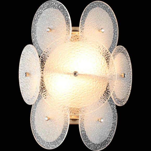 Crystal Lux DANDELION AP2 GOLD 4060/402 Бра настенное дизайнерское золото белое, лампы 2xE14 макс. 40Вт, декоративный светильник на стену, без выключателя