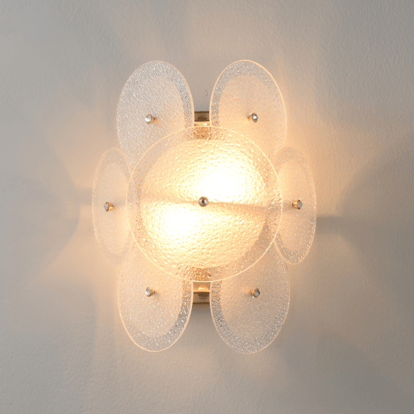 Crystal Lux DANDELION AP2 GOLD 4060/402 Бра настенное дизайнерское золото белое, лампы 2xE14 макс. 40Вт, декоративный светильник на стену, без выключателя