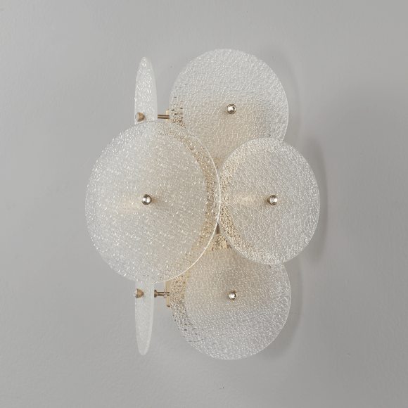 Crystal Lux DANDELION AP2 GOLD 4060/402 Бра настенное дизайнерское золото белое, лампы 2xE14 макс. 40Вт, декоративный светильник на стену, без выключателя