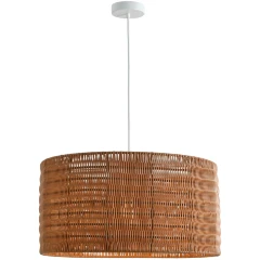 Favourite Sorento 4879-1P Уличный подвесной влагозащищенный светильник из ротанга коричневого цвета, диаметр 50см, под сменную лампу Е27, IP44, 220В, габаритные размеры в мм H1770xD500xHm300