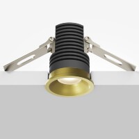 Maytoni Mini DL059-7W3K-BS Латунный круглый светодиодный встраиваемый светильник микро-спот 39мм, COB LED 7Вт 3000K 55° 610Лм CRI90 IP20 220V светодиоды Epistar, диммируемые при смене блока питания