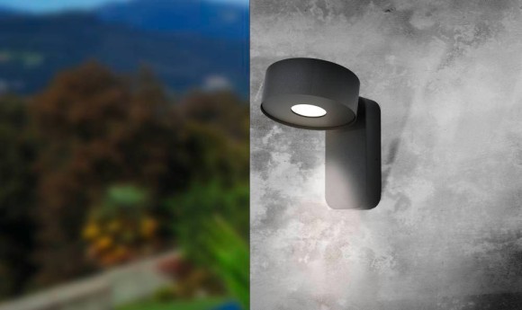 98737 Уличный светод. настенный светильник PALOSCO, 6W(LED), L115, H170, A155, оцинк. сталь, черный