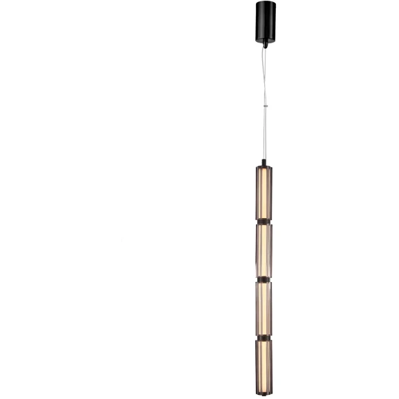 Favourite Hexagoni 4776-4P Современный линейный подвесной светодиодный светильник с возм. крепления горизонтально и вертикально, черный металл, плафон стекло дымчатое, LED 14Вт 3000K 590Лм CRI90 IP20 220В