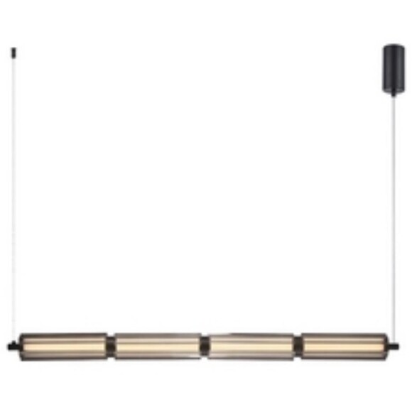 Favourite Hexagoni 4776-4P Современный линейный подвесной светодиодный светильник с возм. крепления горизонтально и вертикально, черный металл, плафон стекло дымчатое, LED 14Вт 3000K 590Лм CRI90 IP20 220В