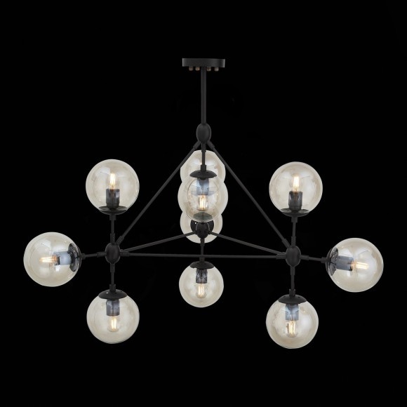 SL549.403.10 Люстра подвесная ST-Luce Черный/Янтарный E27 10*40W STAMPO SL549.403.10 Люстра подвесная ST-Luce Черный/Янтарный E27 10*40W STAMPO