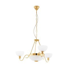 95915 SAVOY SAVOY 1 Люстра потолочная с 5 лампами E27, 300Вт, металл, стекло, латунь