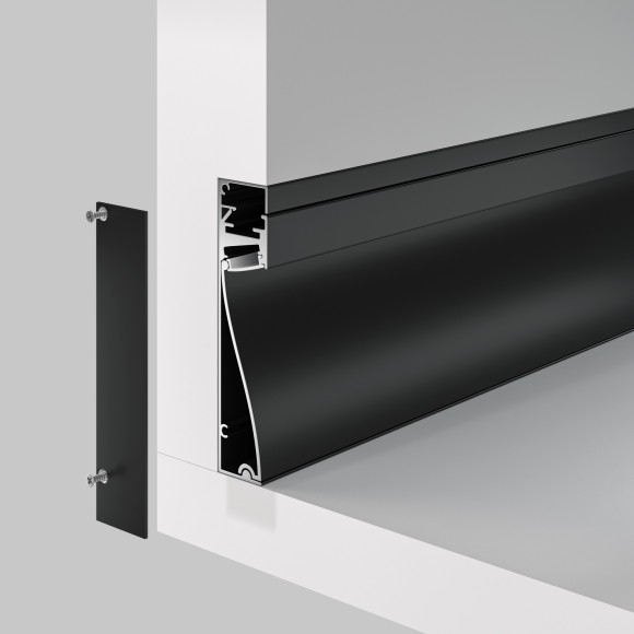 Алюминиевый профиль плинтус с подсветкой 80x18 ALM-8018-B-2M