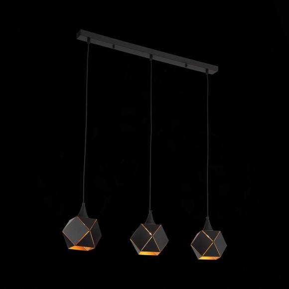 SL258.403.03 Подвесной черный декоративный светильник для установки над столом, под лампы Е14 3x40W ST Luce ENIGMA