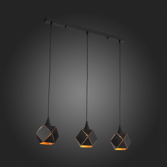 SL258.403.03 Подвесной черный декоративный светильник для установки над столом, под лампы Е14 3x40W ST Luce ENIGMA