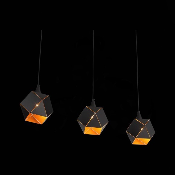 SL258.403.03 Подвесной черный декоративный светильник для установки над столом, под лампы Е14 3x40W ST Luce ENIGMA