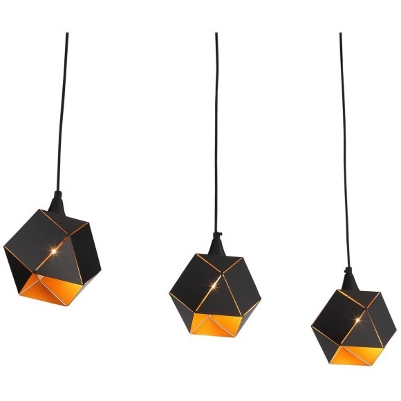 SL258.403.03 Подвесной черный декоративный светильник для установки над столом, под лампы Е14 3x40W ST Luce ENIGMA