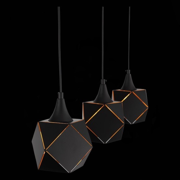 SL258.403.03 Подвесной черный декоративный светильник для установки над столом, под лампы Е14 3x40W ST Luce ENIGMA