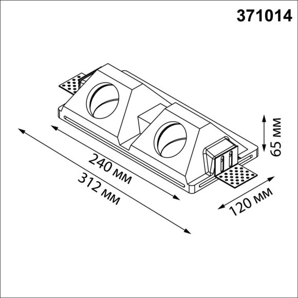 371014 Гипсовый светильник встраиваемый в стену ГКЛ под покраску IP20 2xGU10 50W 220-240V Novotech CAIL 371014 Гипсовый светильник встраиваемый в стену ГКЛ под покраску IP20 2xGU10 50W 220-240V Novotech CAIL