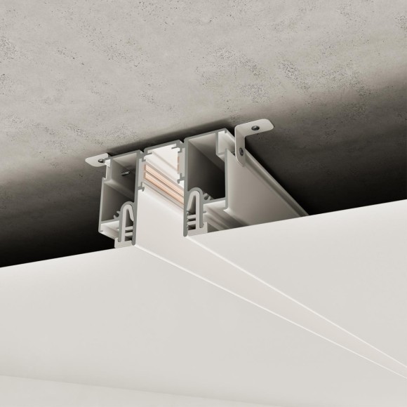 135327 Магнитный белый шинопровод 3м с универсальным креплением тканевых и ПВХ натяжных потолков Novotech CLAMP Lumfer 135327 Магнитный белый шинопровод 3м с универсальным креплением тканевых и ПВХ натяжных потолков Novotech CLAMP Lumfer