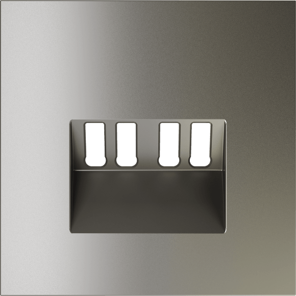 VLS001504 Накладка для розетки акустической 4-местной для подключения звуковоспроизводящих устройств (для проводов сечением 0,5 — 4 ММ²) шелкового цвета VOLTUM S70 (шелк)