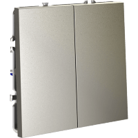 VLS020104 Выключатель встраиваемый двухклавишный шелкового цвета 10А (2200 Ватт) VOLTUM S70 (шелк)