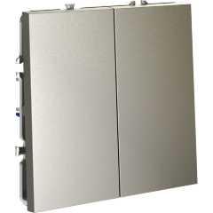 VLS020104 Выключатель встраиваемый двухклавишный шелкового цвета 10А (2200 Ватт) VOLTUM S70 (шелк)