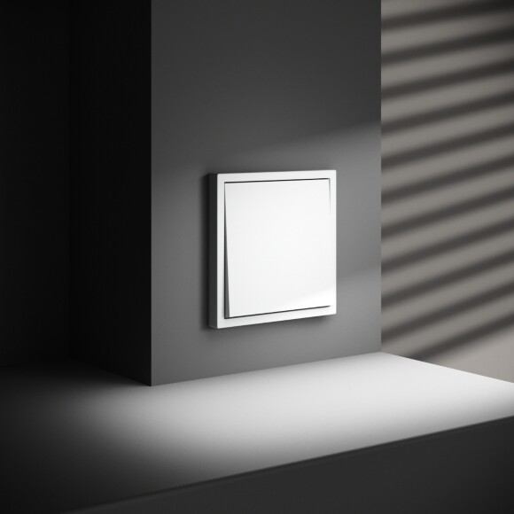 VLS010302 Проходной выключатель (переключатель) встраиваемый одноклавишный на 10 ампер (2200 Ватт) белого матового цвета VOLTUM S70 (белый матовый)