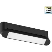 Novotech ITER 359799 Черный накладной линейный светильник длиной 26см, с поворотными плафоном и CCT переключением цветовой температуры LED 12Вт 770Лм 110° CRI≥90 2700-3200-4000К IP20 220V