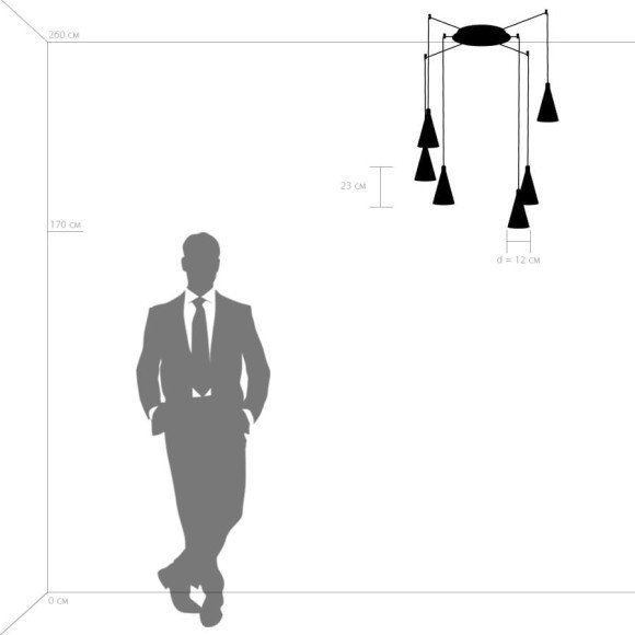 Люстра паук Lightstar 757069 Cone под лампы 6xGU10 240W