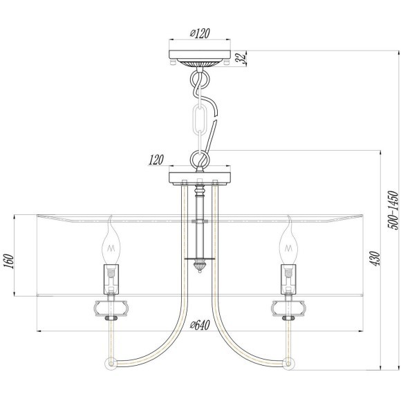 Люстра подвесная Maytoni ARM006PL-08G ROMA под лампы 8xE14 40W