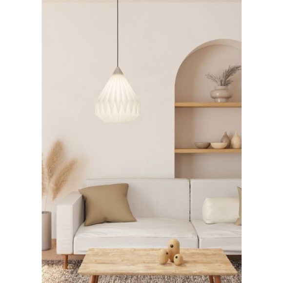 43932 Подвесной светильник (люстра) MINTING, 1X25W (E27), ?310, сталь, черный / бумага, белый