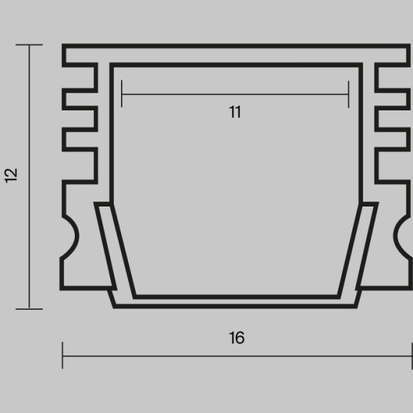 Алюминиевый профиль Maytoni накладной 16x12 2 м, ALM-005-B-2M 631005 Алюминиевый профиль Maytoni накладной 16x12 2 м, ALM-005-B-2M 631005