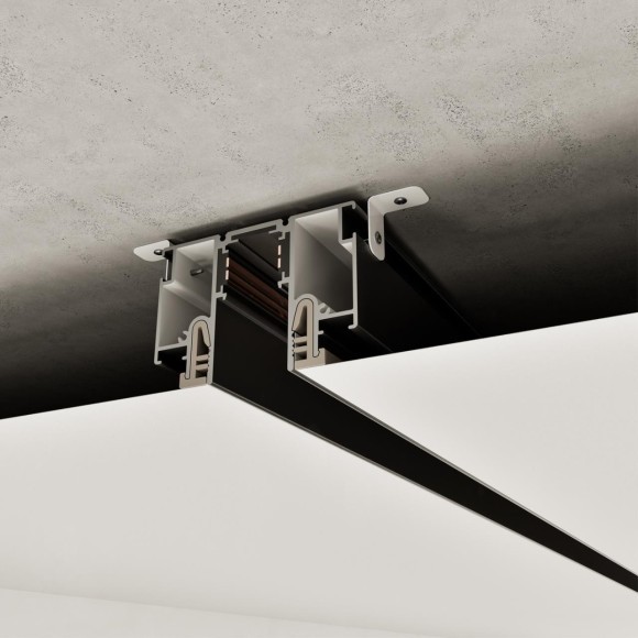 135328 Магнитный черный шинопровод 3м с универсальным креплением тканевых и ПВХ натяжных потолков Novotech CLAMP Lumfer 135328 Магнитный черный шинопровод 3м с универсальным креплением тканевых и ПВХ натяжных потолков Novotech CLAMP Lumfer