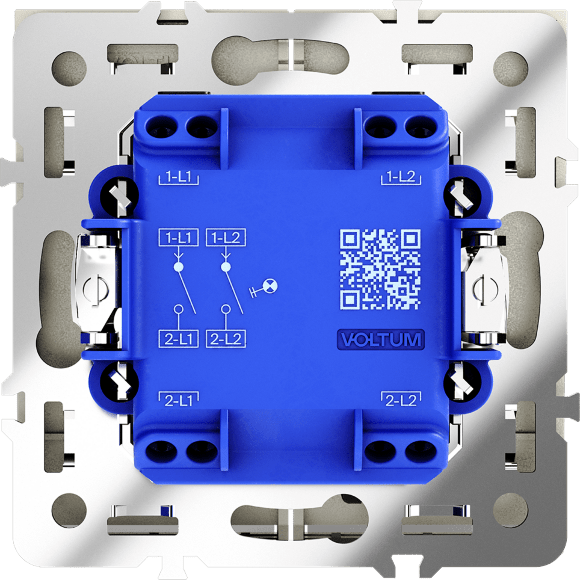 VLS020204 Выключатель встраиваемый с подсветкой двухклавишный шелкового цвета 10А (2200 Ватт) VOLTUM S70 (шелк)