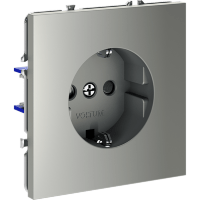 VLS040205 Розетка встраиваемая с заземлением и защитными шторками максимальный ток 16 Ампер (3500 Ватт) стального цвета VOLTUM S70 (сталь)